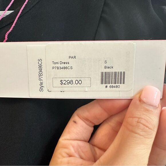 Parker Toni Dress - 100% Silk, Black, Ruffle Cocktail dress size Small NWT - Picture 8 of 13